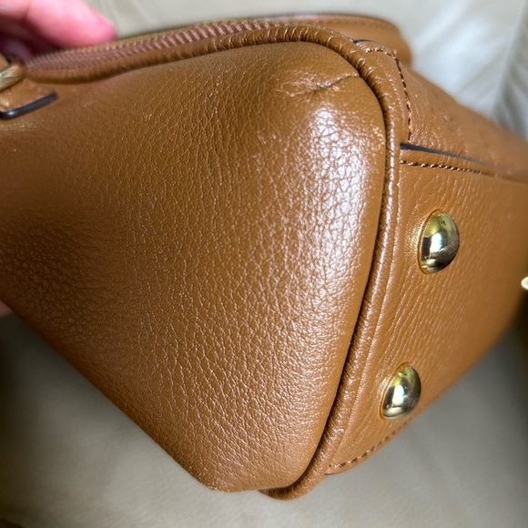 Vera Bradley Leather Quilted Mini Marlo Crossbody Saddle Brown - Picture 6 of 16